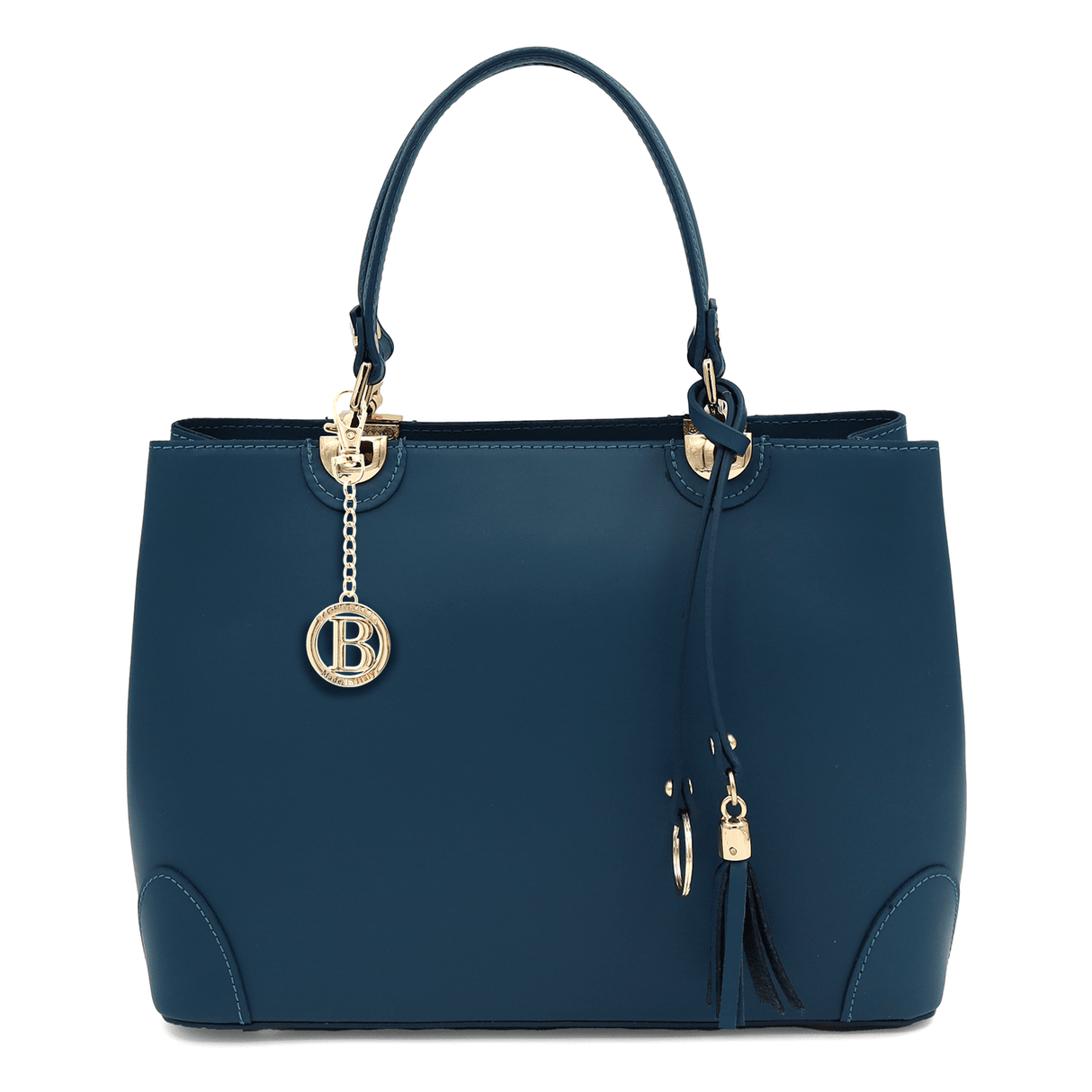 Női táska természetes bőrből Alika - kék