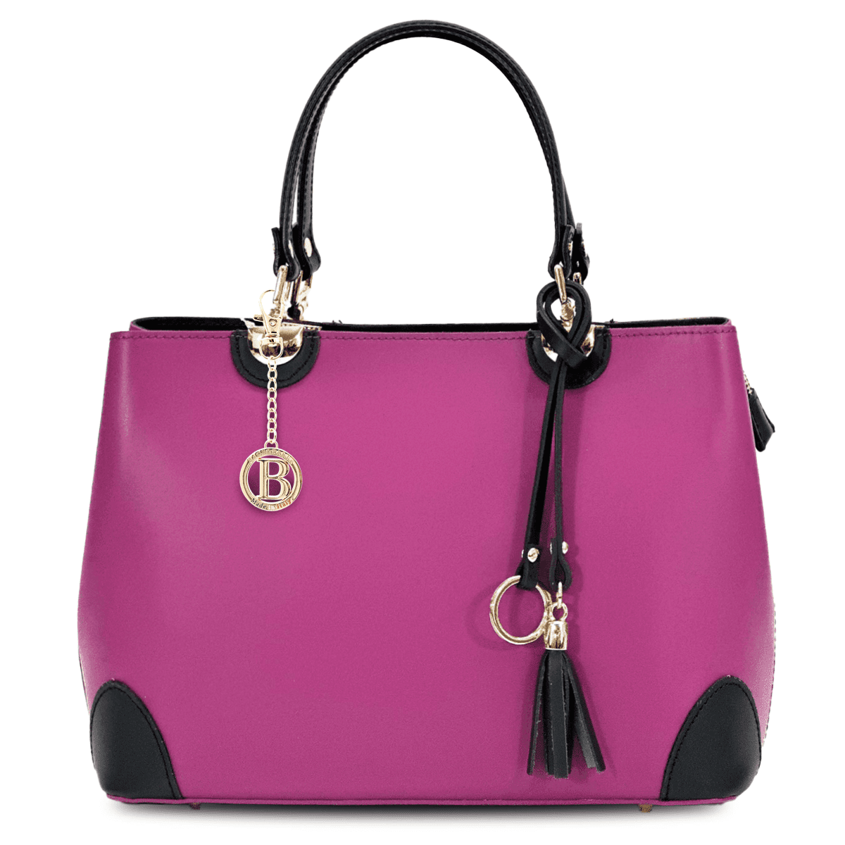 Női táska természetes bőrből Alika - fukszia