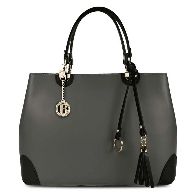 Női táska természetes bőrből Alika - szürke