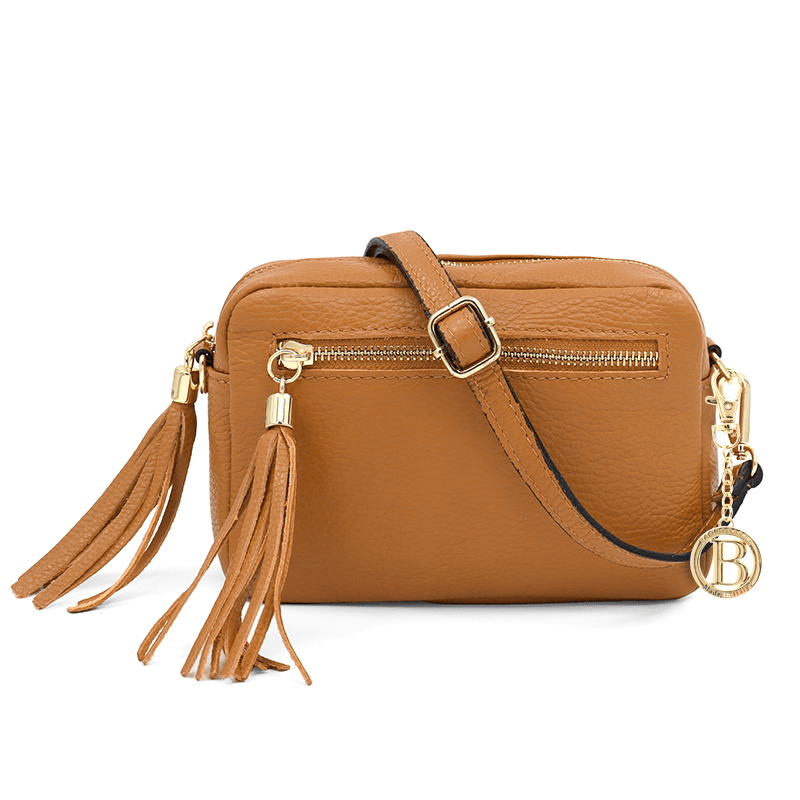 Természetes bőr válltáska - Flavia - cserépbarna