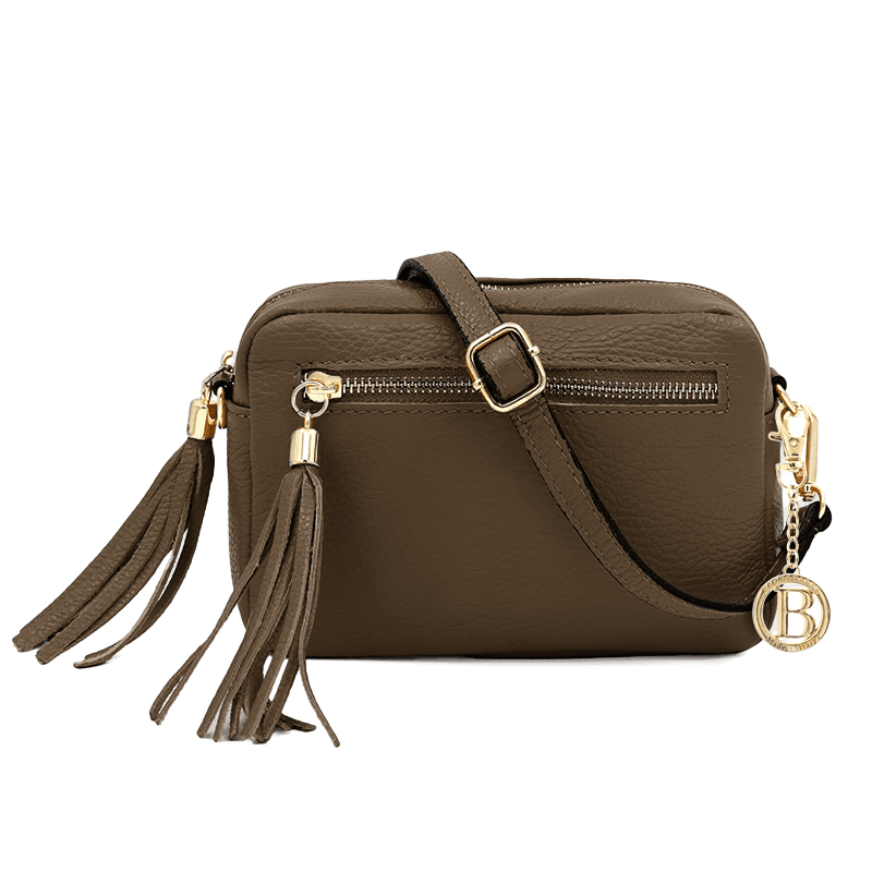 Válltáska természetes bőrből - Flavia - barna