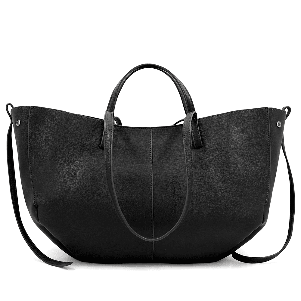 Nagy női táska kétféle fogantyúval és tolltartóval Siena - fekete