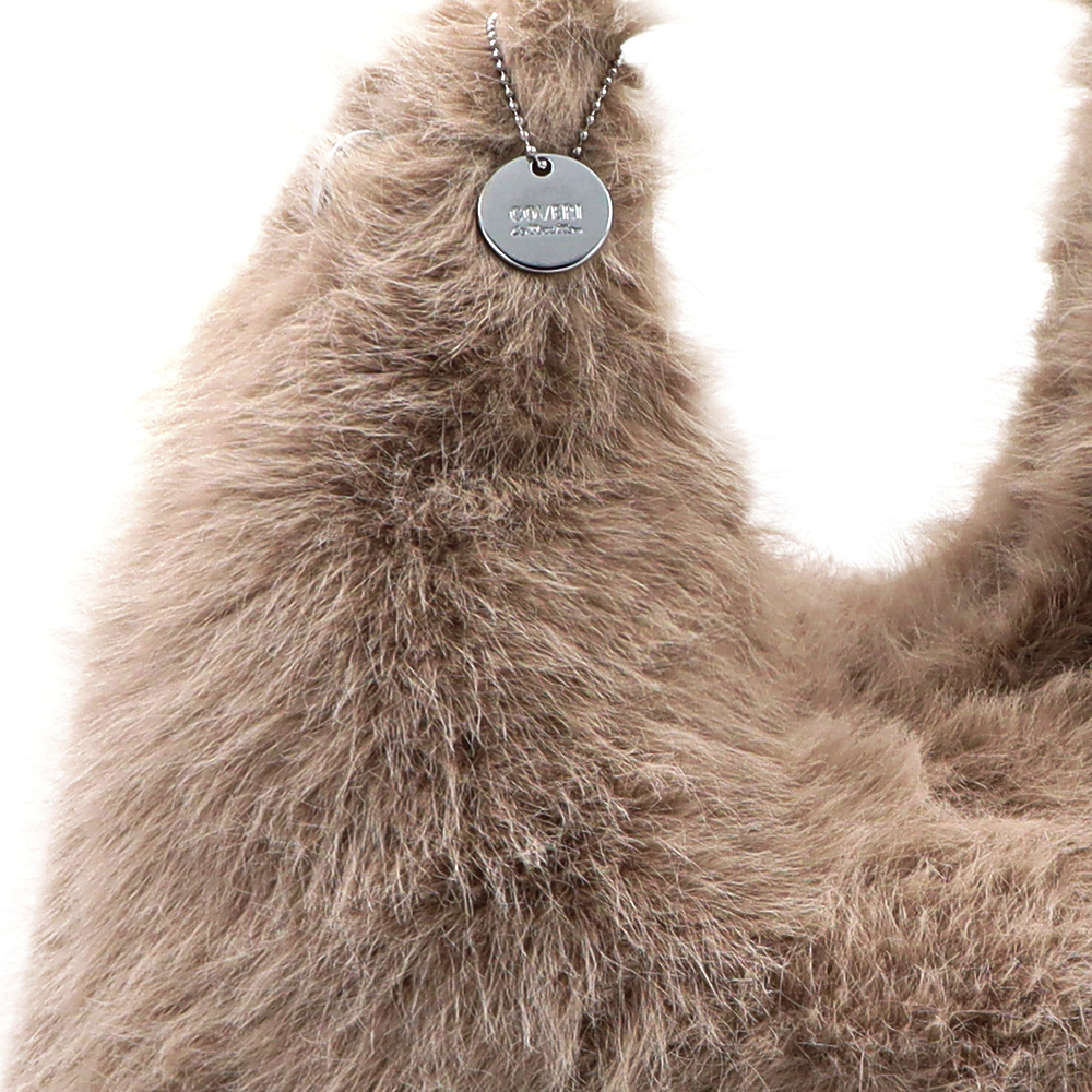 Nagy női táska típusú táska plüssből – barna