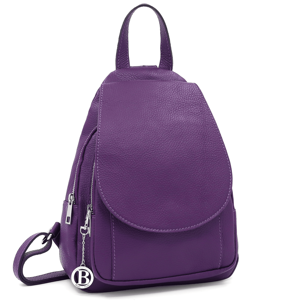Női hátizsák természetes bőrből - lila