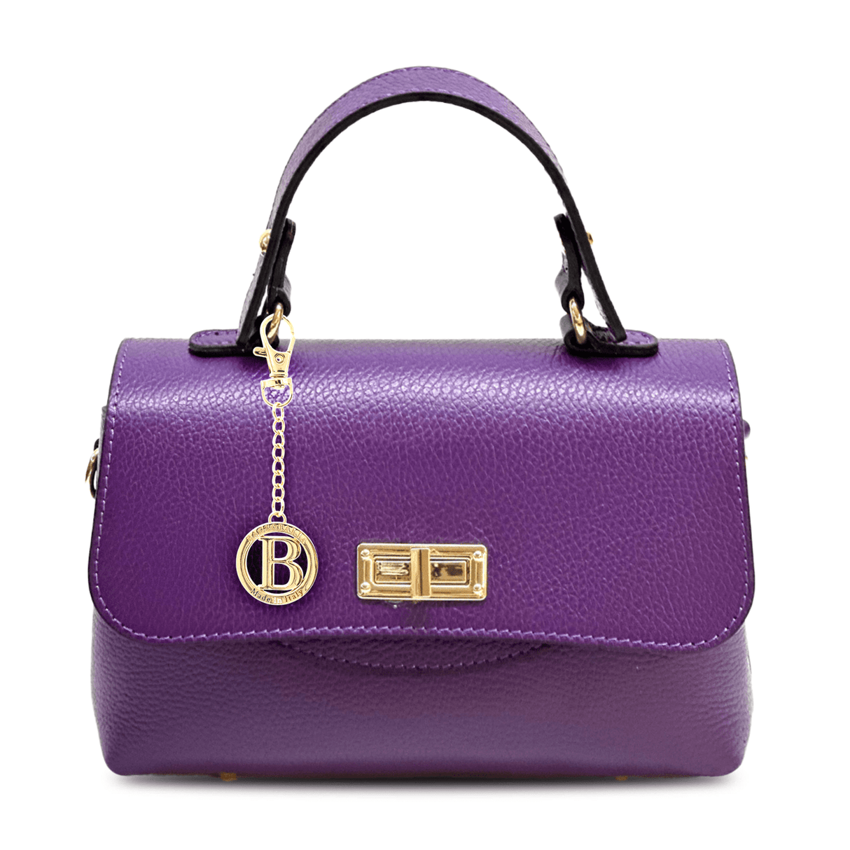 Kicsi és elegáns táska természetes bőrből Poli - sötét lila