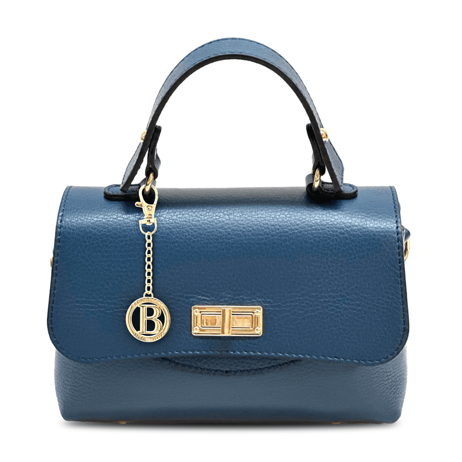 Kicsi és elegáns táska természetes bőrből Poli - sötétkék