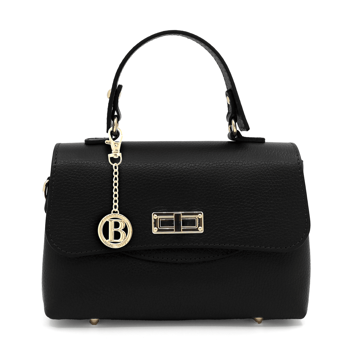 Kicsi és elegáns táska természetes bőrből Poli - fekete