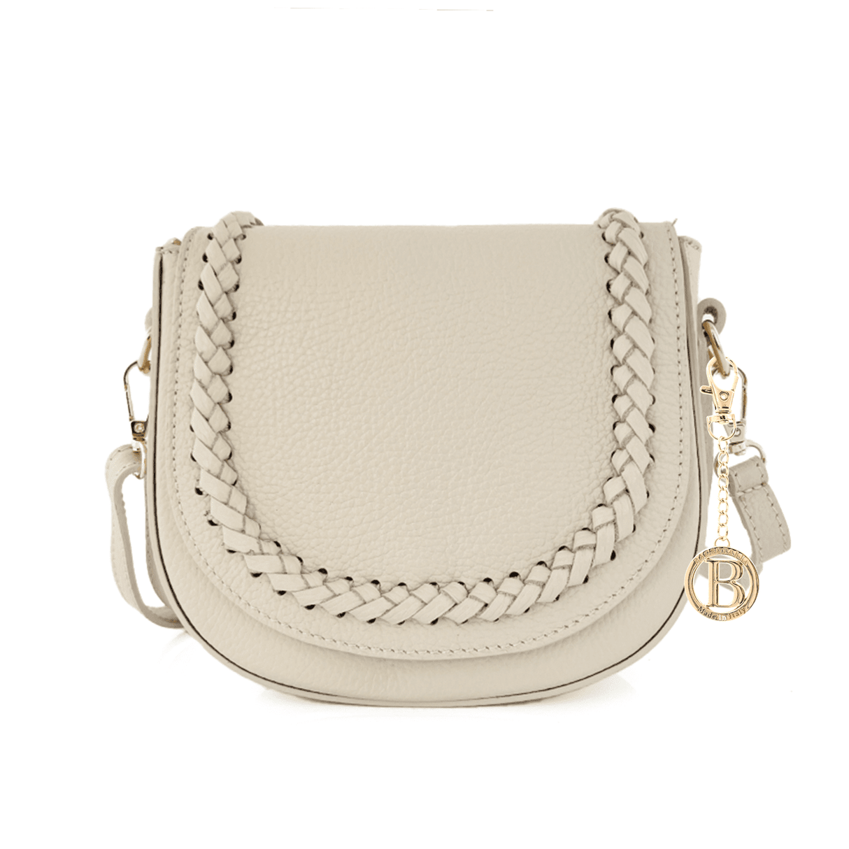 Női válltáska természetes bőrből Naomi - bézs