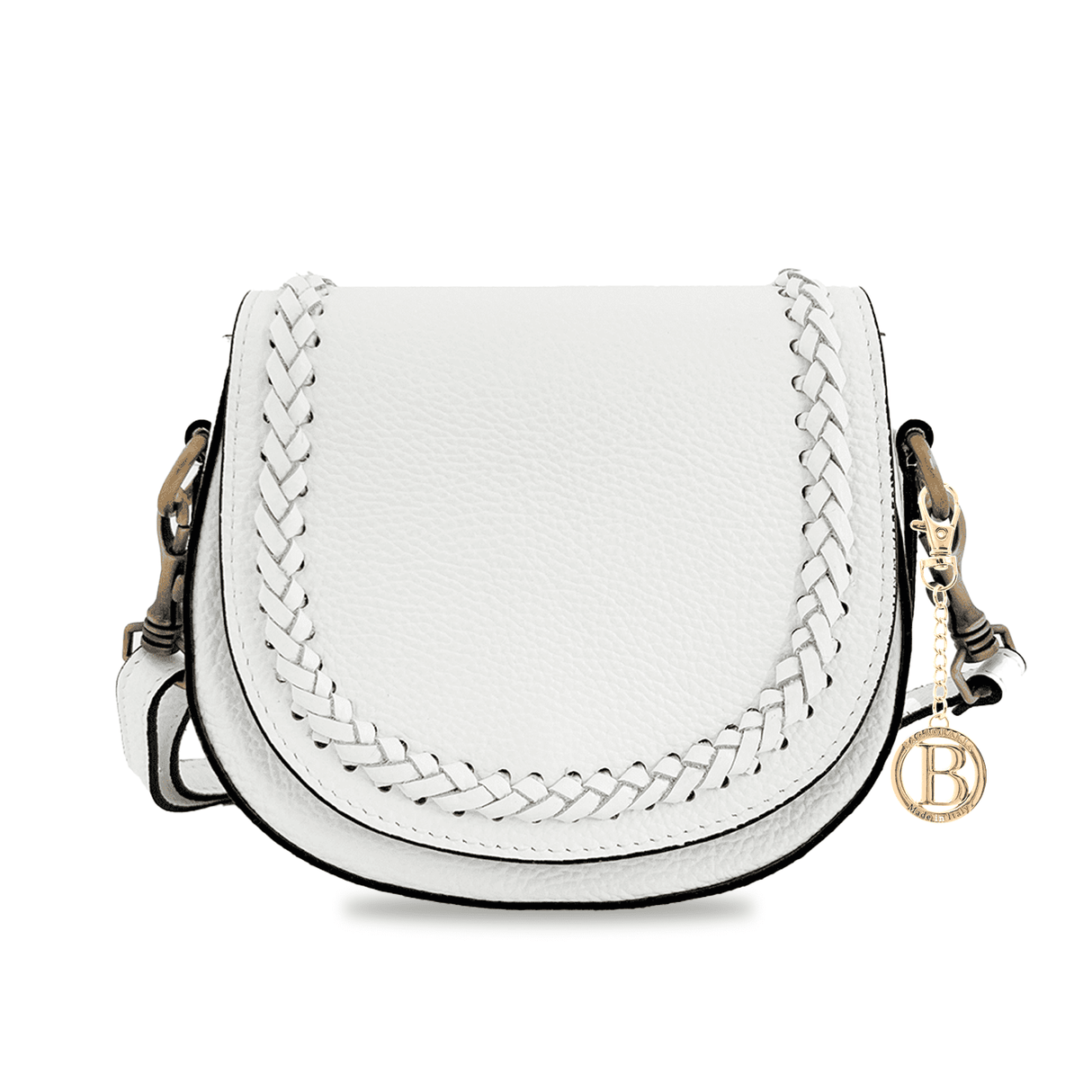 Női válltáska természetes bőrből Naomi - fehér