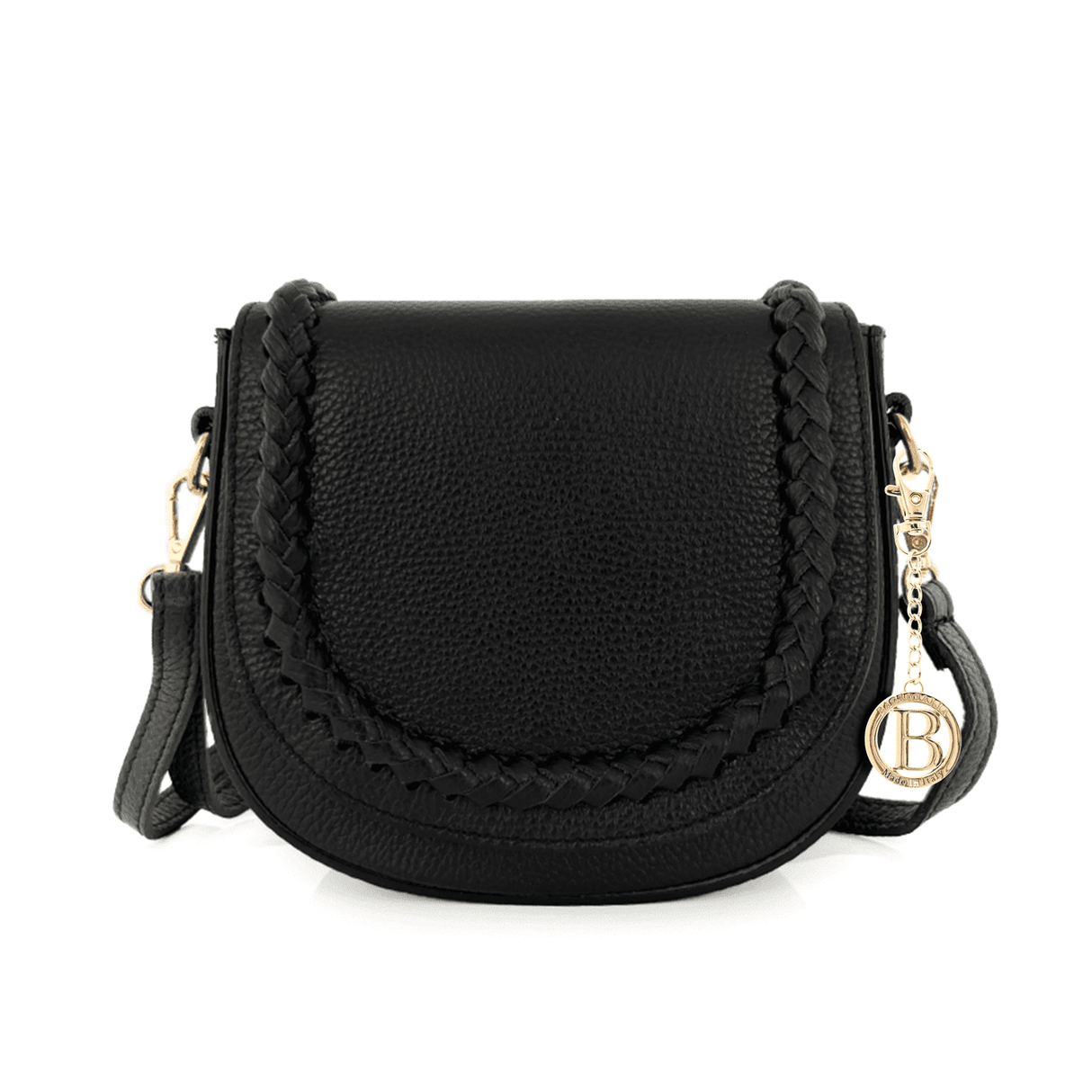 Női válltáska természetes bőrből Naomi - fekete