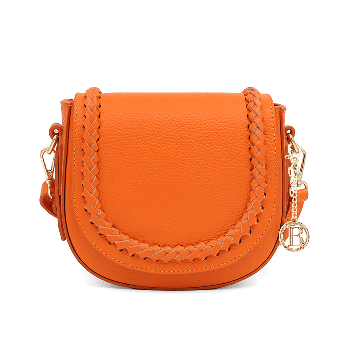 Női válltáska természetes bőrből Naomi - narancssárga