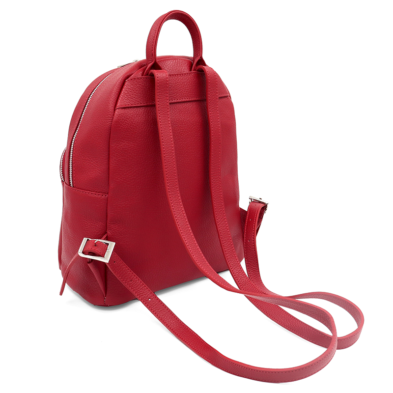 Neda természetes bőr hátizsák – piros