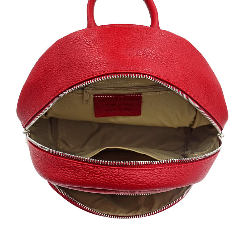 Neda természetes bőr hátizsák – piros