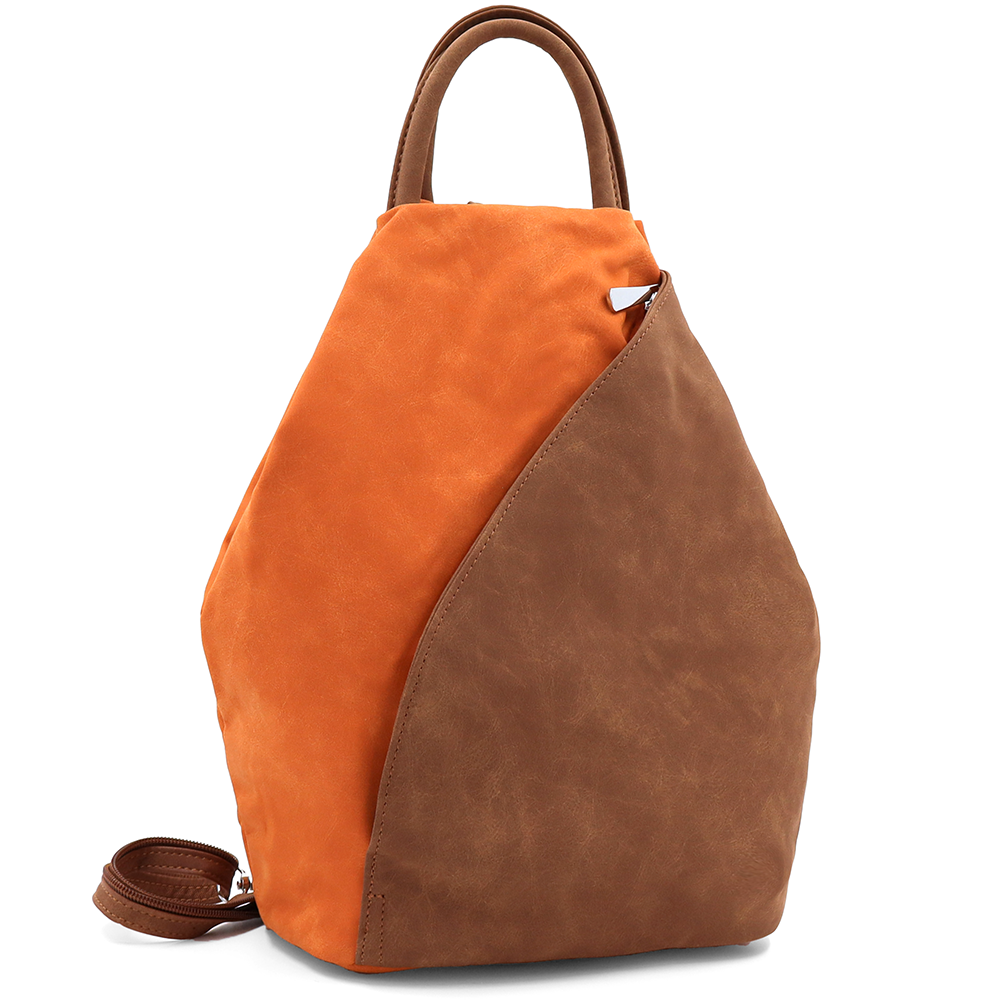 Női hátizsák titkos záródással Darina - narancssárga/téglabarna