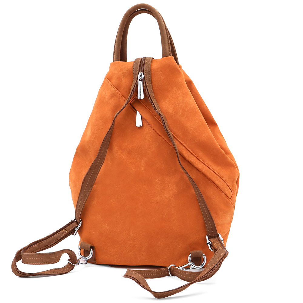 Női hátizsák titkos záródással Darina - narancssárga/téglabarna