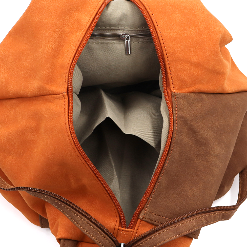 Női hátizsák titkos záródással Darina - narancssárga/téglabarna