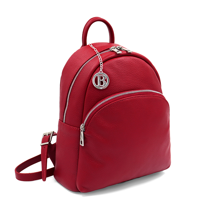 Neda természetes bőr hátizsák – piros