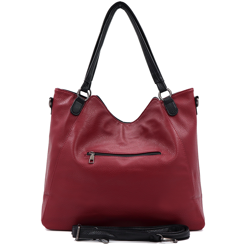 Nagy női táska típusú táska – bordó