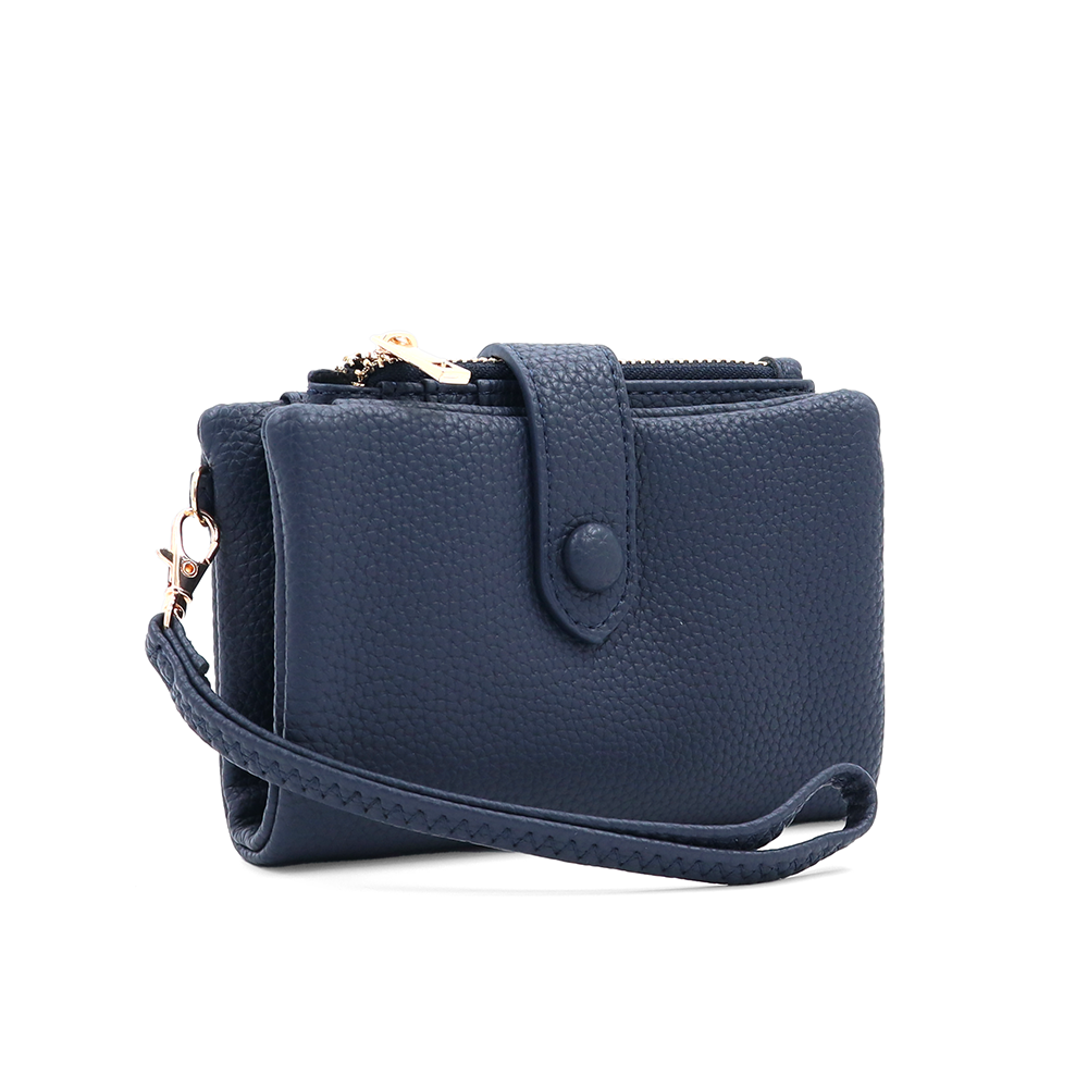 Női pénztárca csuklópánttal – sötétkék