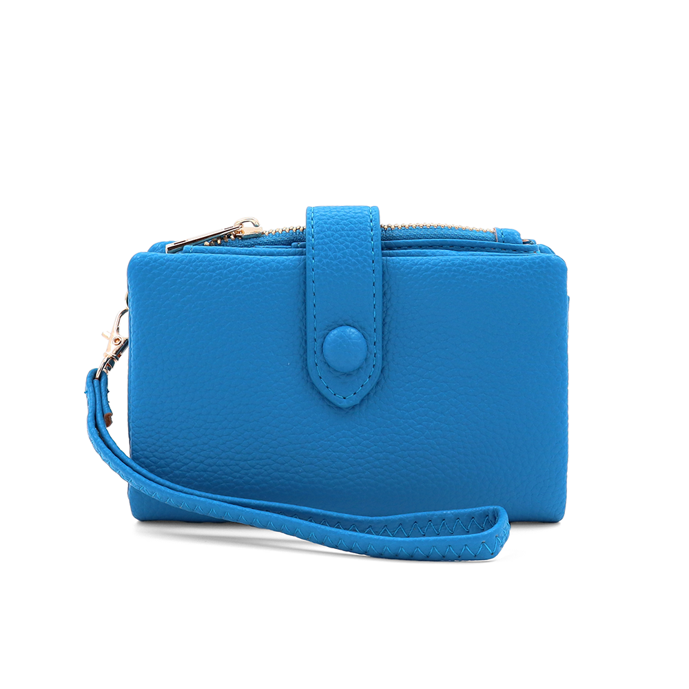 Női pénztárca csuklópánttal – kék