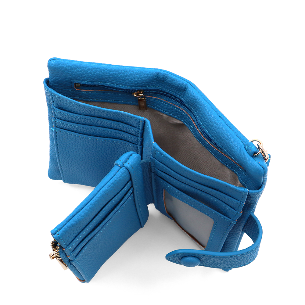 Női pénztárca csuklópánttal – kék