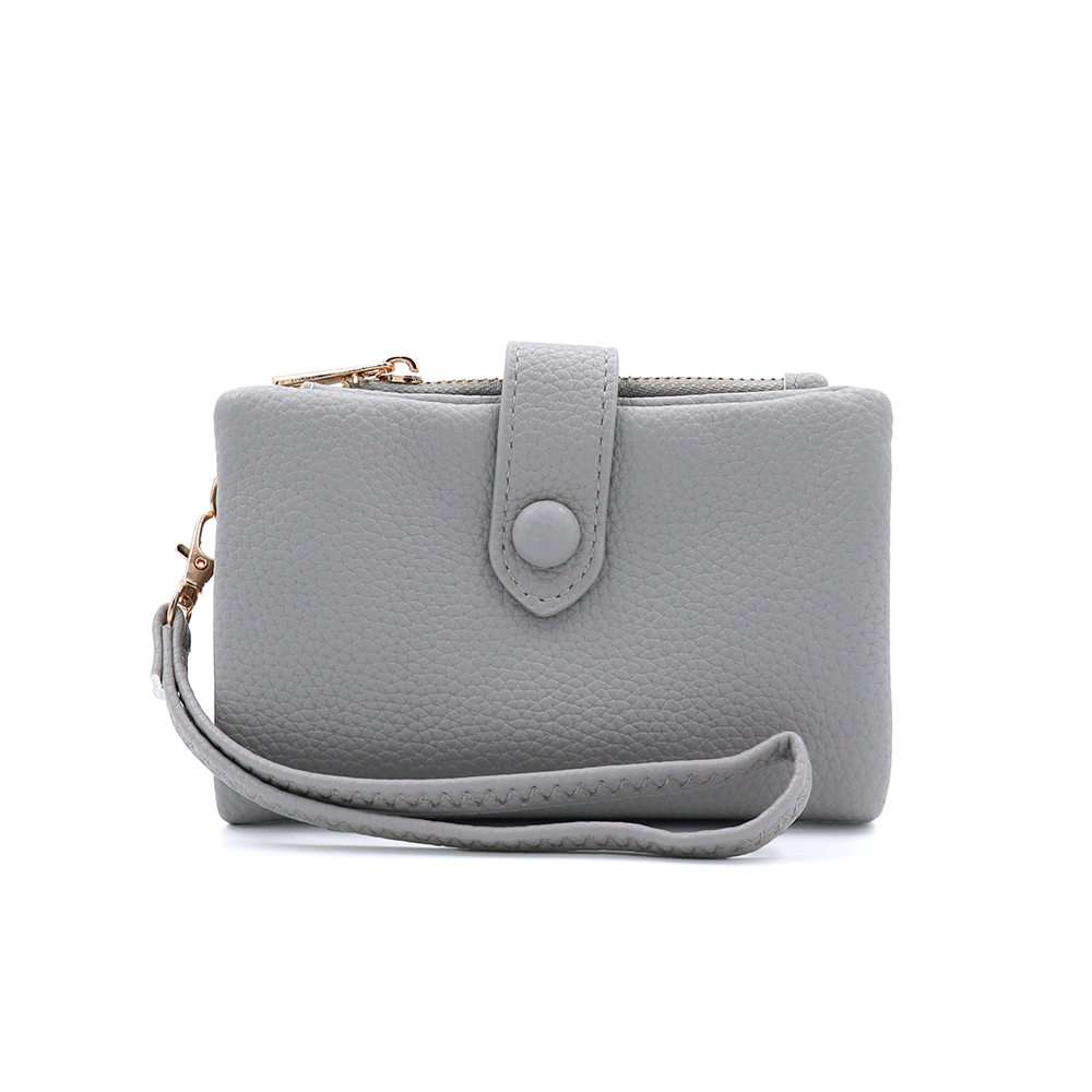 Női pénztárca csuklópánttal – szürke