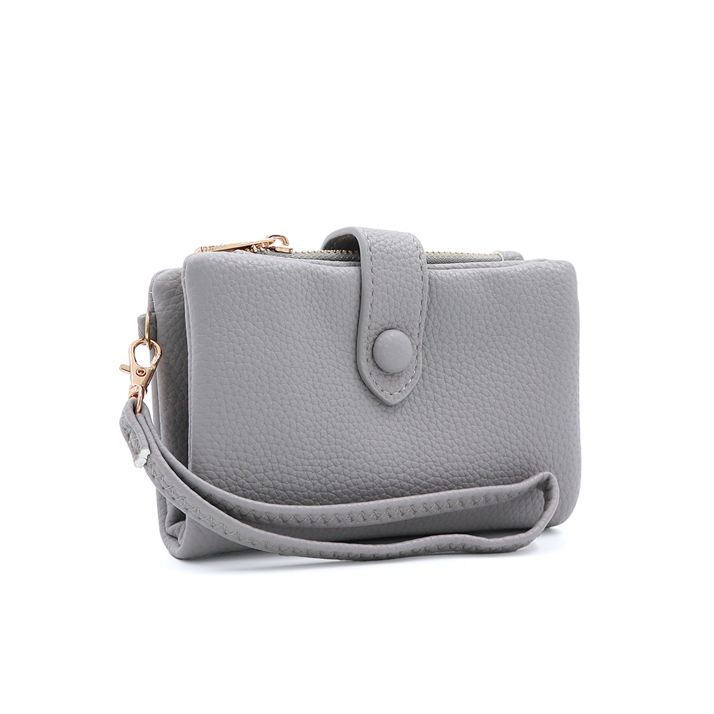 Női pénztárca csuklópánttal – szürke