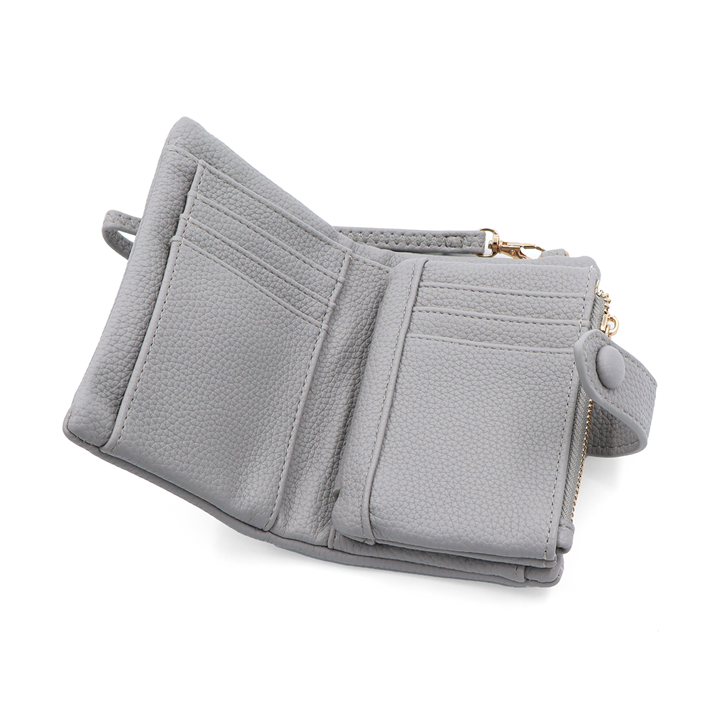 Női pénztárca csuklópánttal – szürke