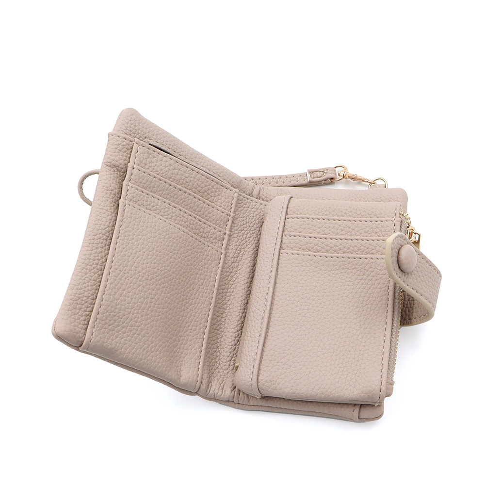 Női pénztárca csuklópánttal – világosbarna