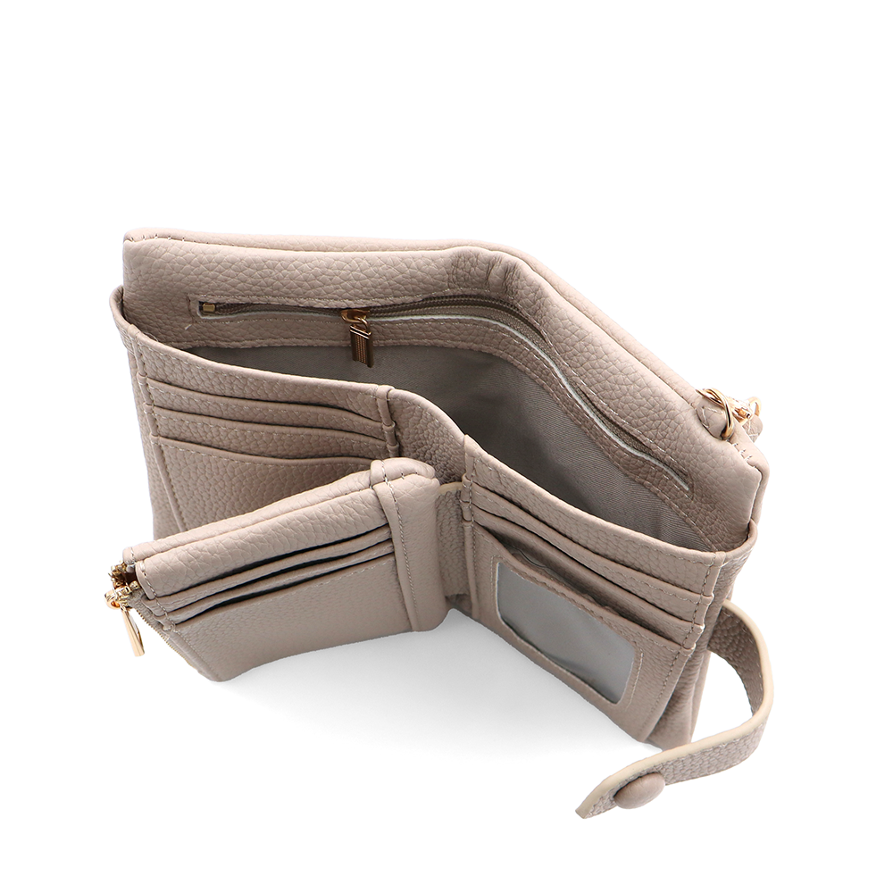 Női pénztárca csuklópánttal – világosbarna