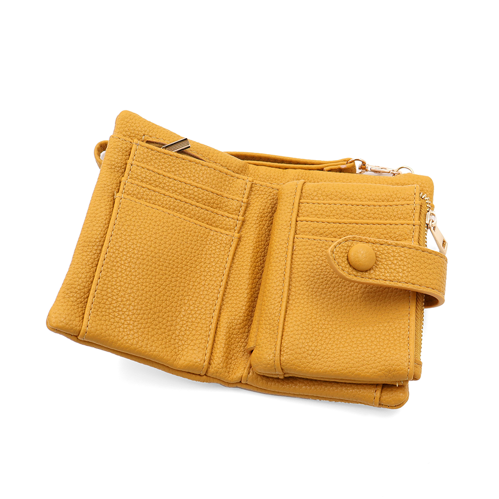 Női pénztárca csuklópánttal – mustársárga