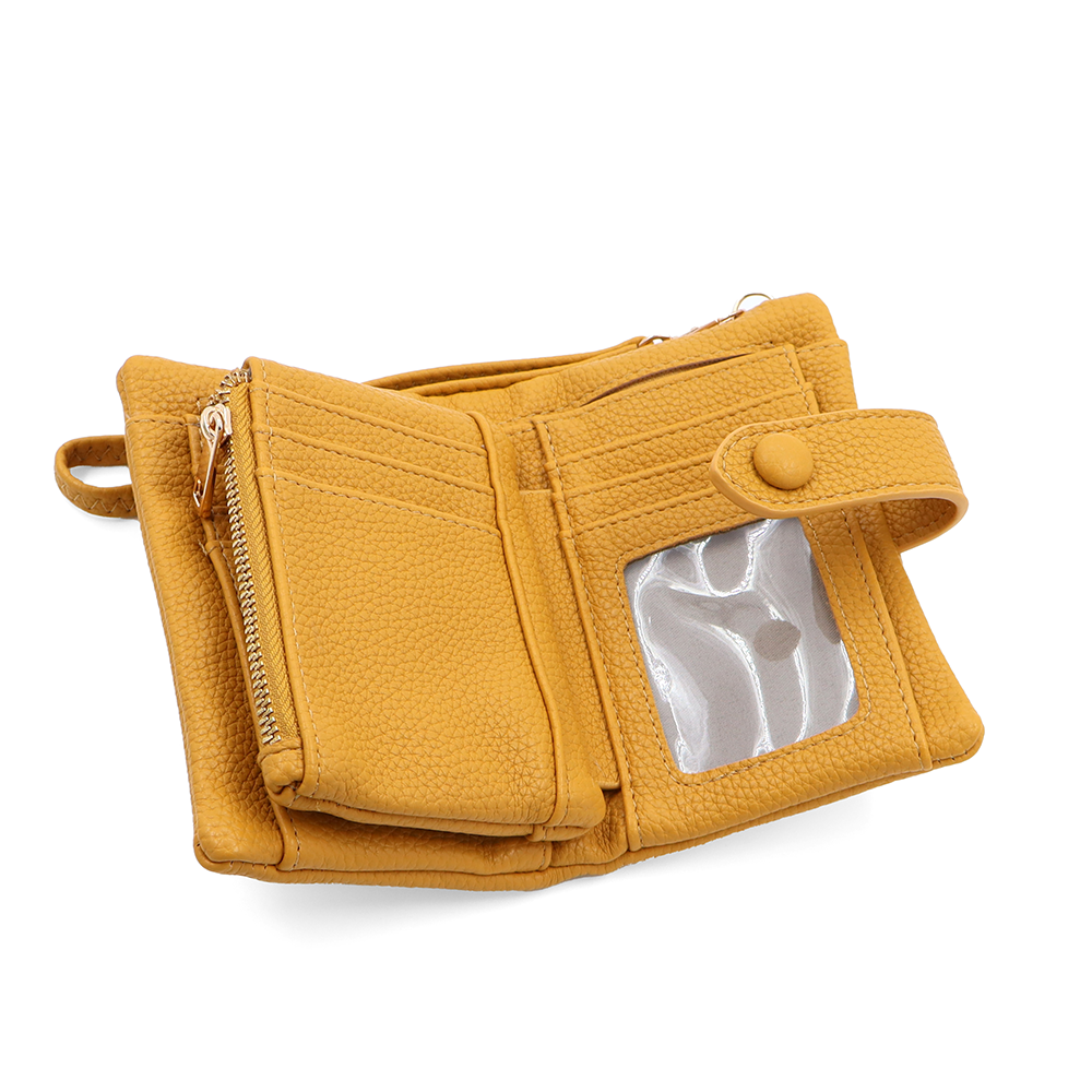 Női pénztárca csuklópánttal – mustársárga