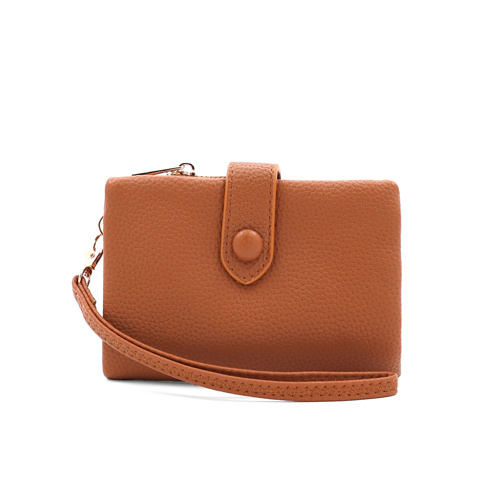 Női pénztárca csuklópánttal – téglabarna