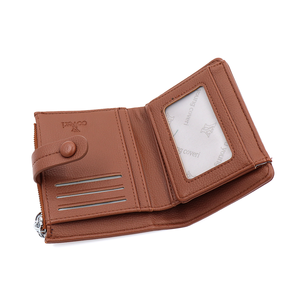 Kompakt női pénztárca – téglabarna