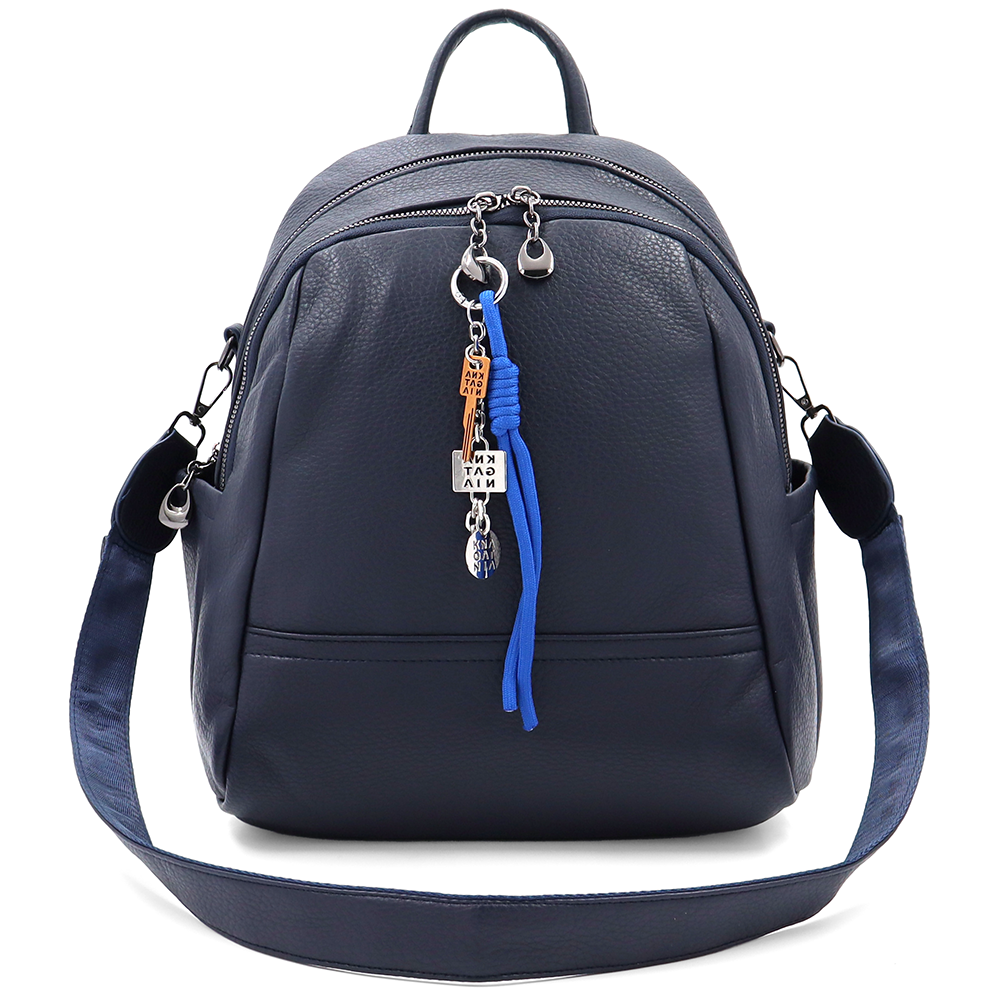 2 az 1-ben – Hátizsák és táska két nagy rekesszel és kulcstartóval – sötétkék