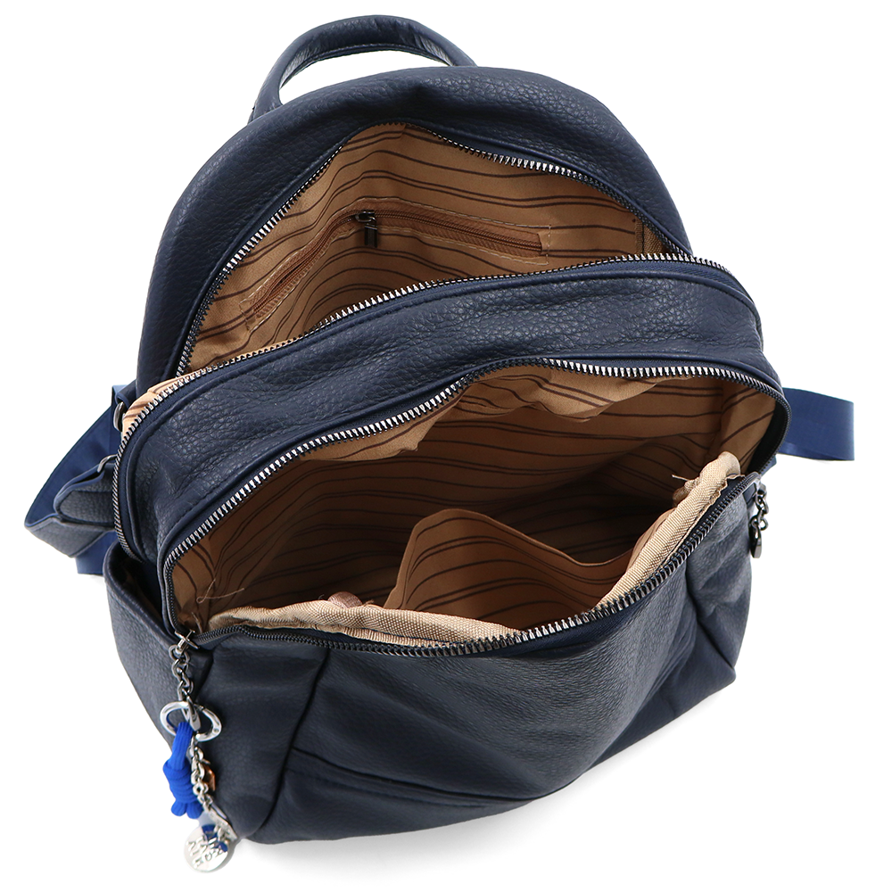 2 az 1-ben – Hátizsák és táska két nagy rekesszel és kulcstartóval – sötétkék