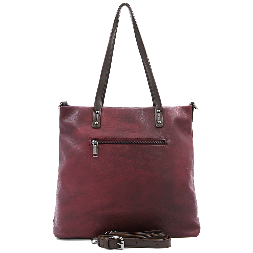 Nagy táska sok zsebbel és kényelmes fogantyúkkal - bordó