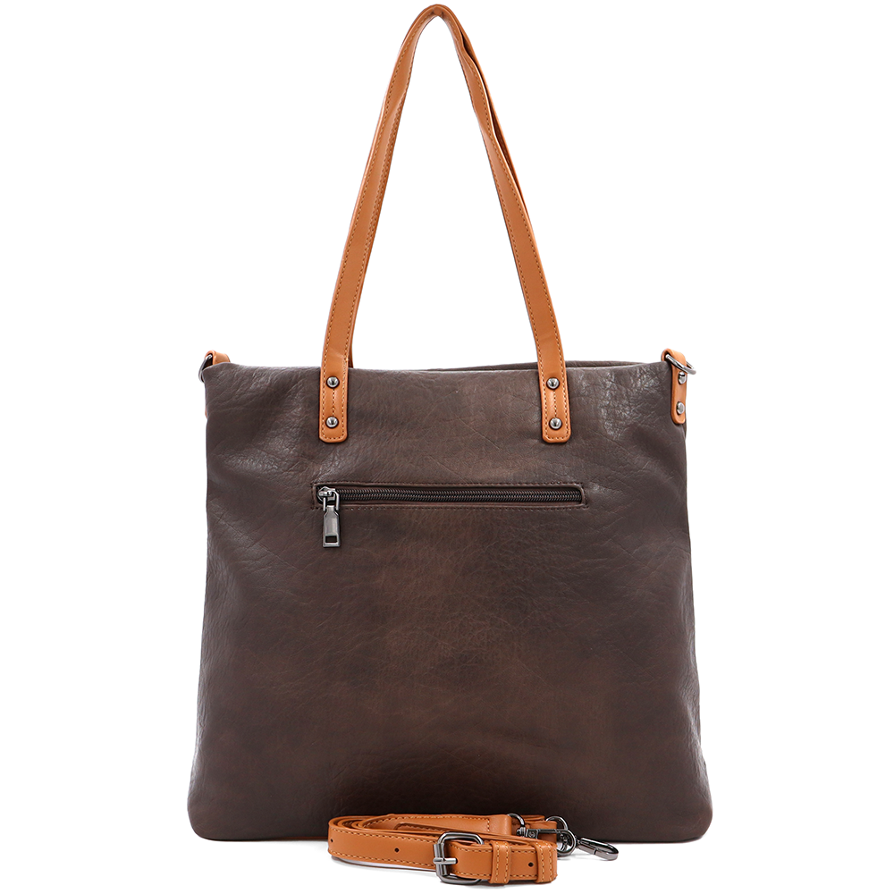 Nagy táska sok zsebbel és kényelmes fogantyúkkal - barna