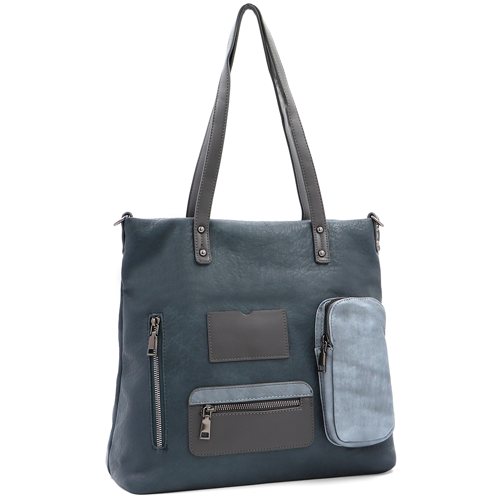 Nagy táska sok zsebbel és kényelmes fogantyúkkal - kék