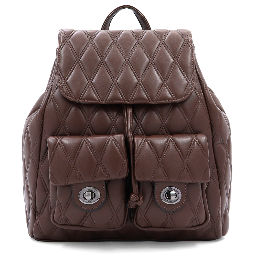 2 az 1-ben - Kapitonált hátizsák és táska Dariya - sötétbarna