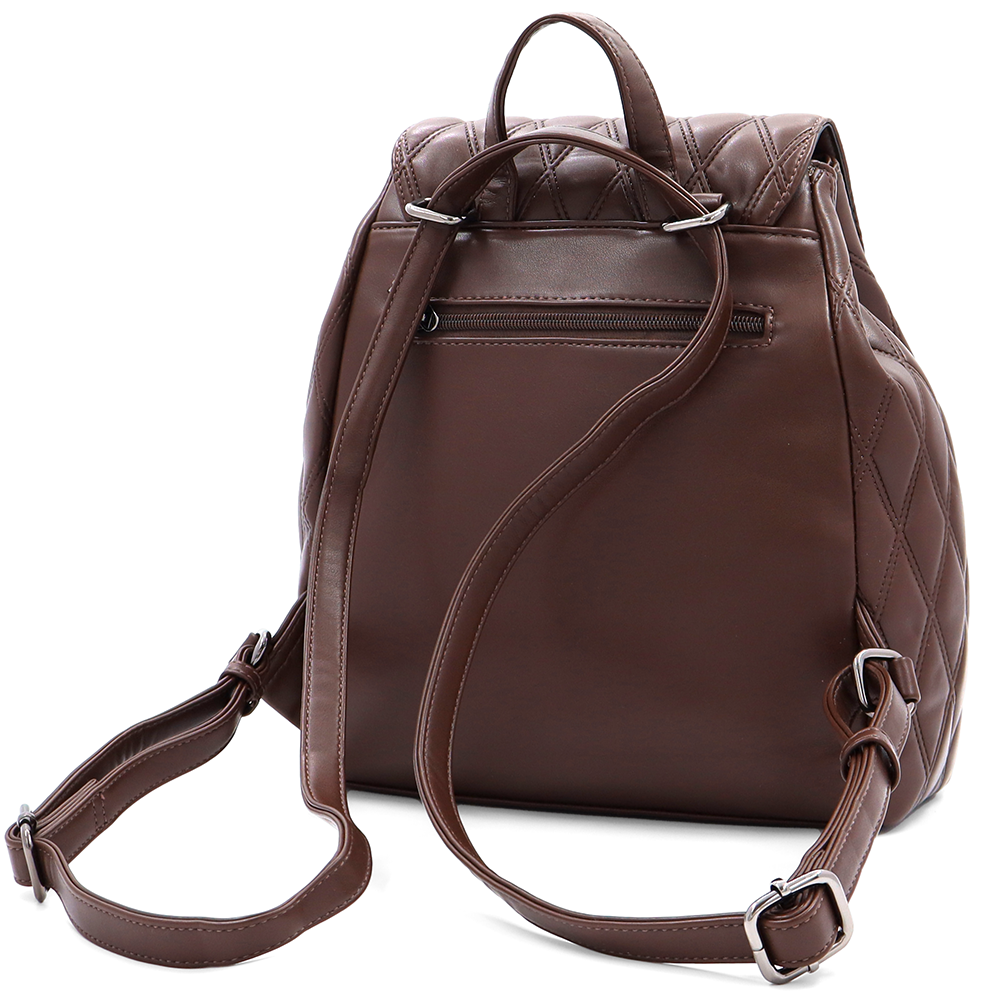 2 az 1-ben - Kapitonált hátizsák és táska Dariya - sötétbarna