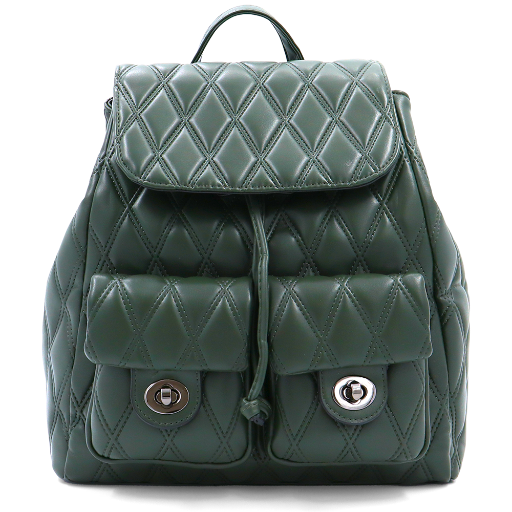 2 az 1-ben - Kapitonált hátizsák és táska Dariya - sötétzöld