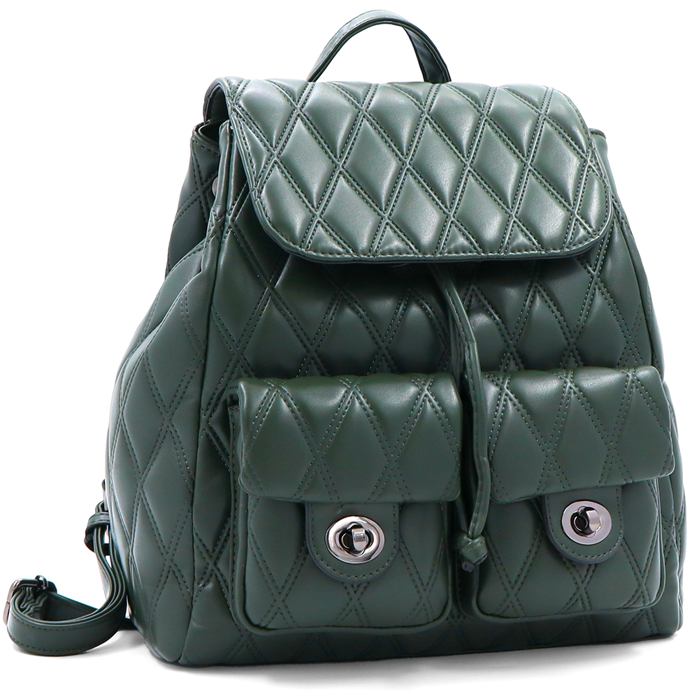 2 az 1-ben - Kapitonált hátizsák és táska Dariya - sötétzöld