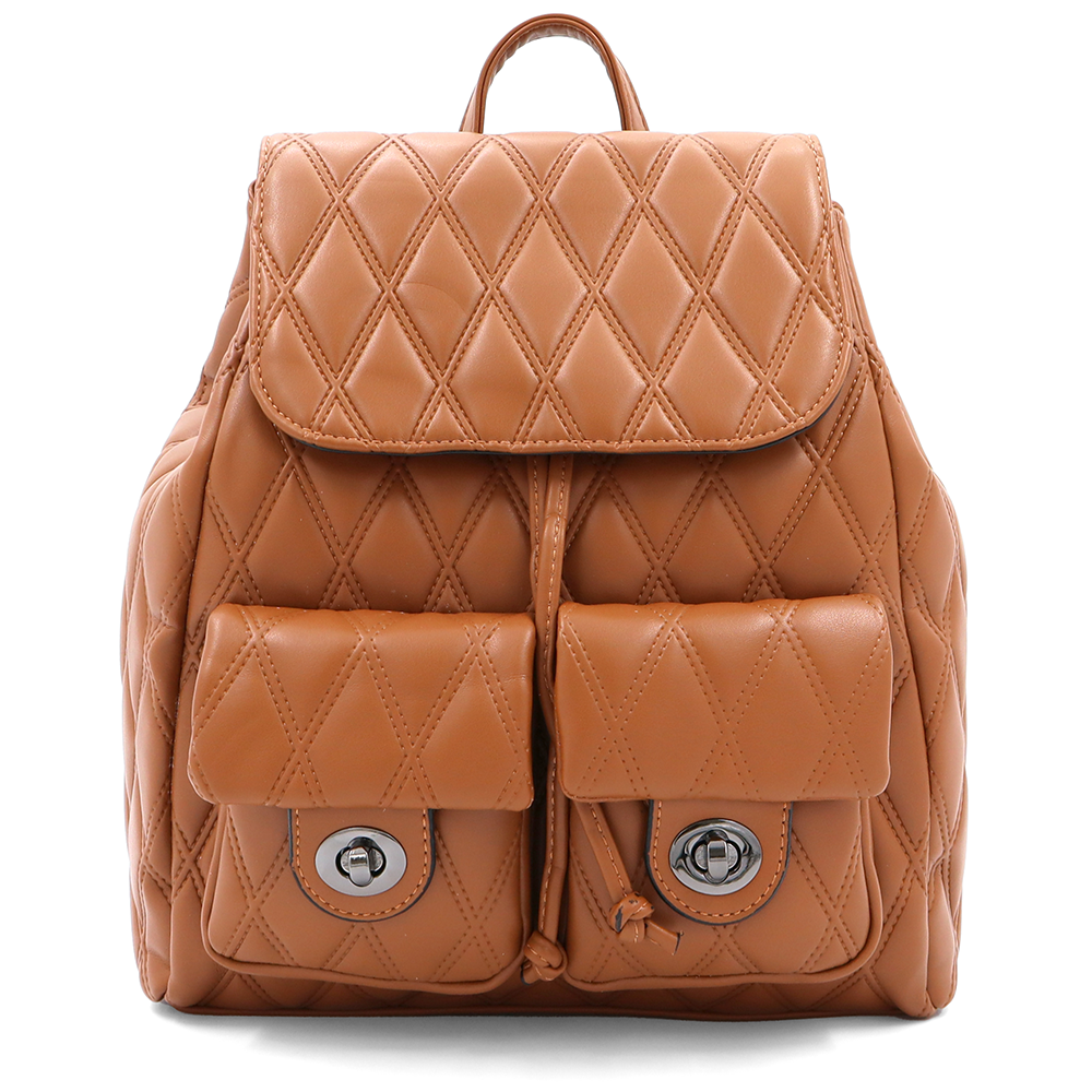 2 az 1-ben - Kapitonált hátizsák és táska Dariya - cserépbarna