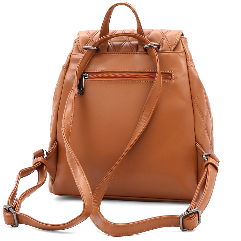 2 az 1-ben - Kapitonált hátizsák és táska Dariya - cserépbarna