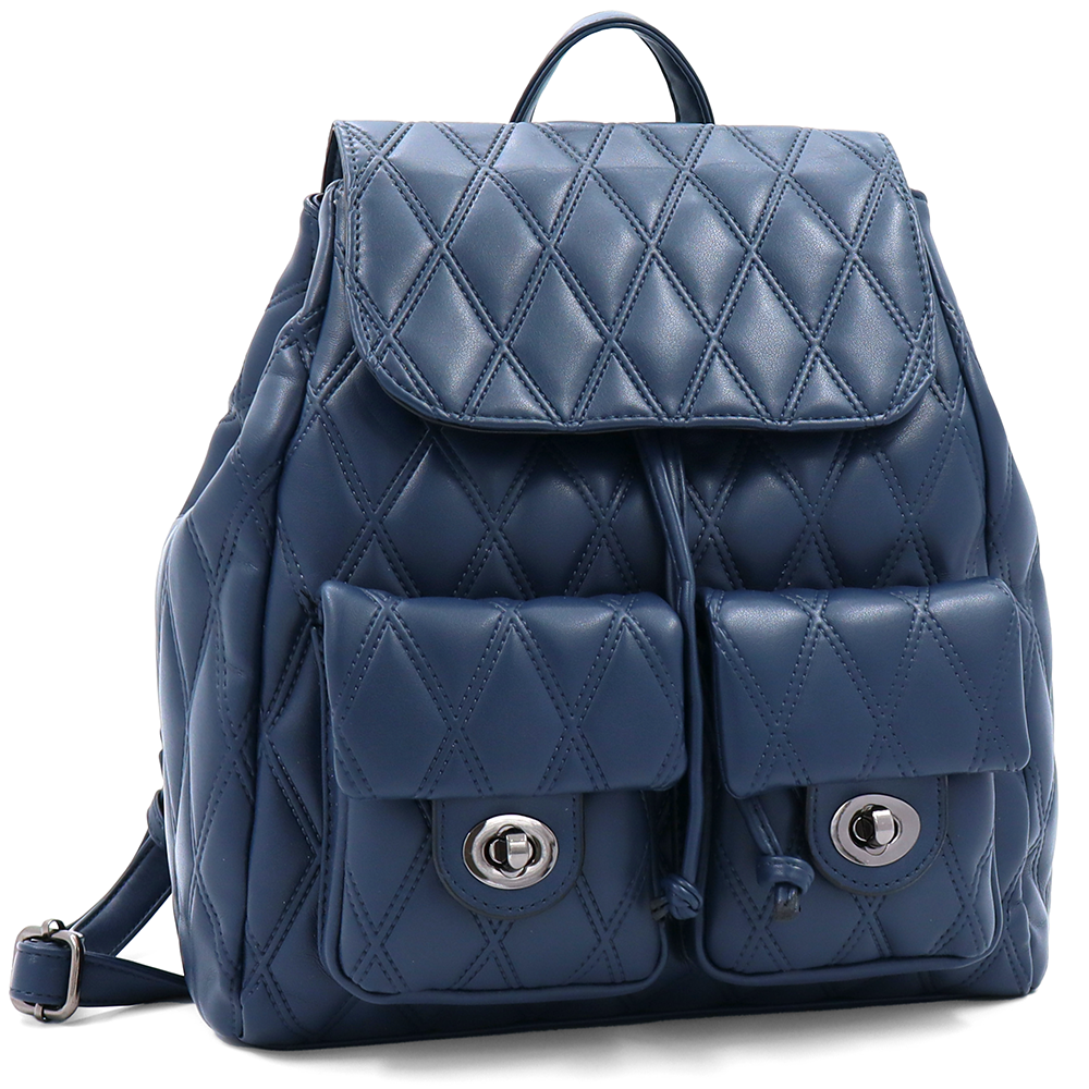 2 az 1-ben - Kapitonált hátizsák és táska Dariya - kék