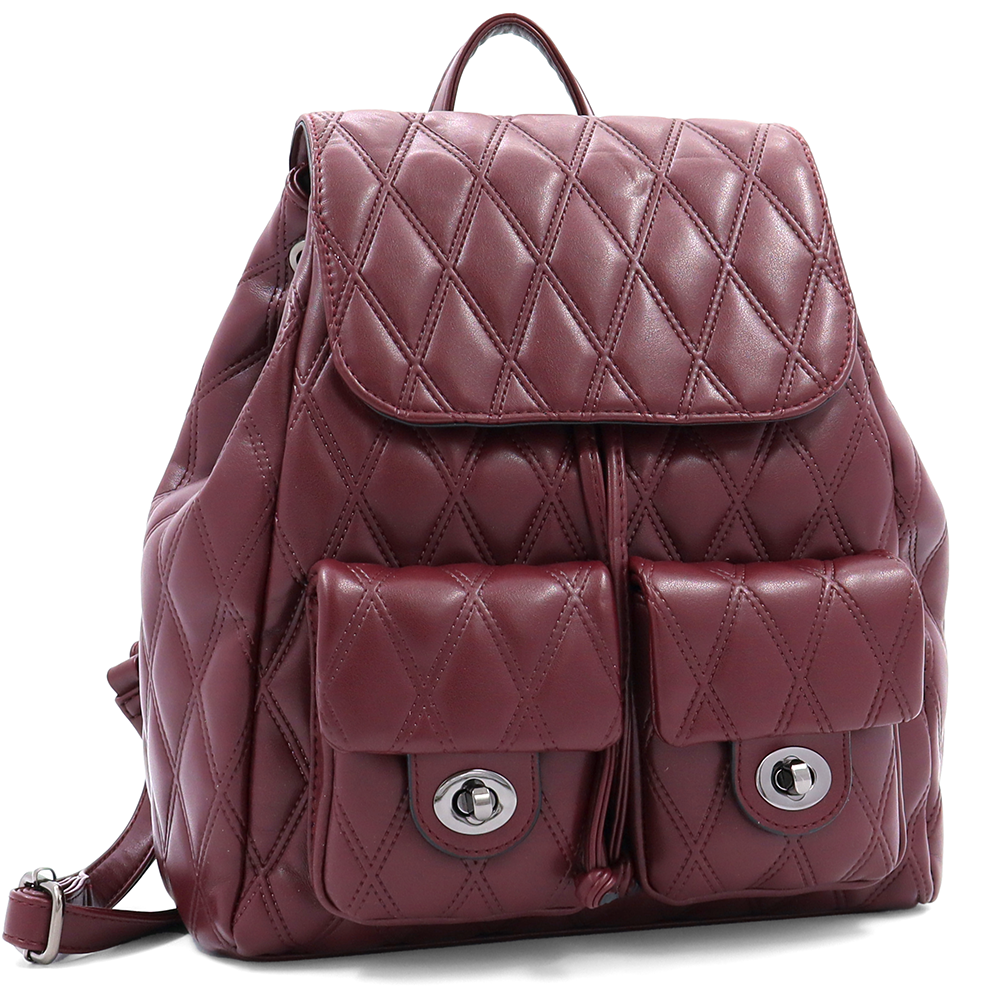 2 az 1-ben - Kapitonált hátizsák és táska Dariya - bordó