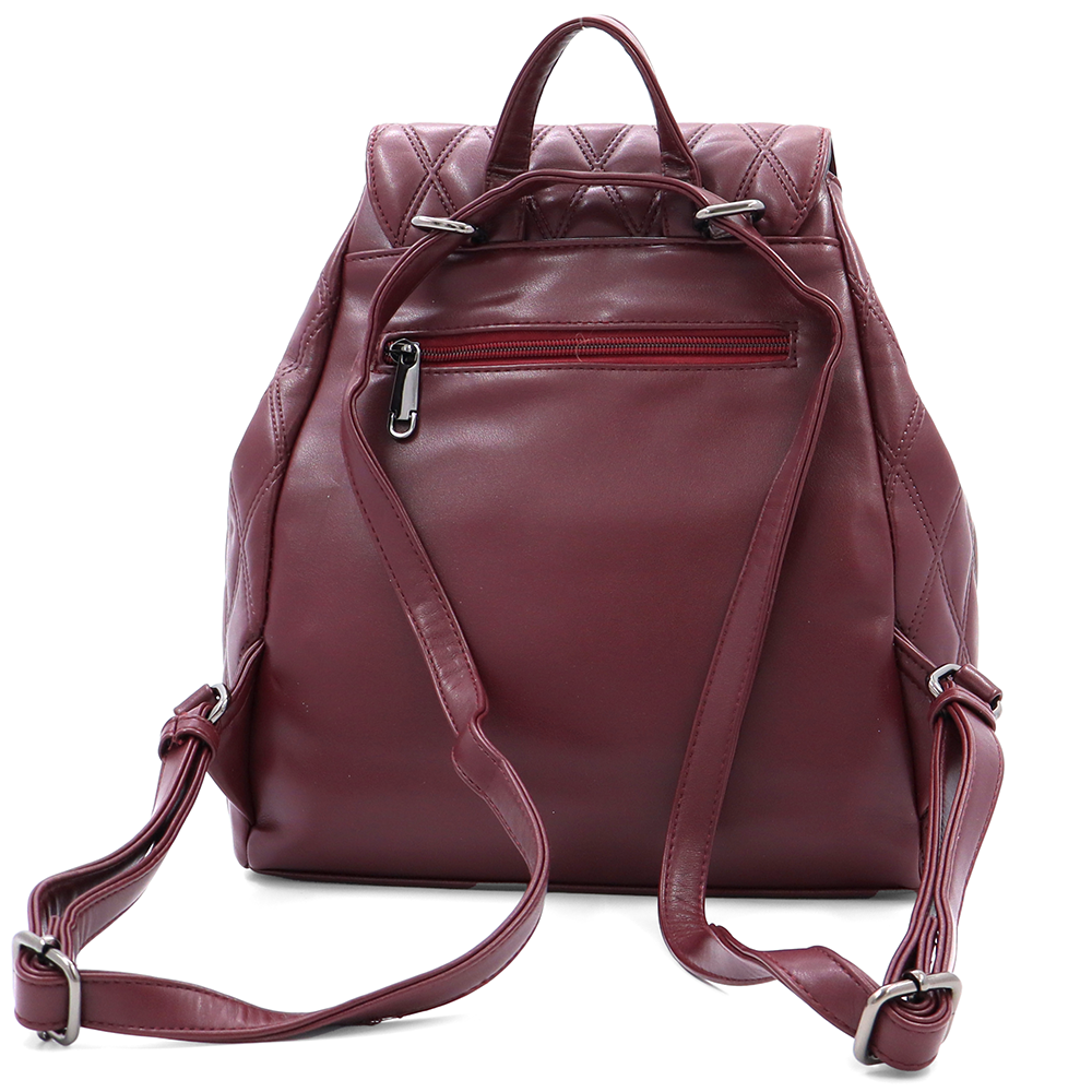 2 az 1-ben - Kapitonált hátizsák és táska Dariya - bordó