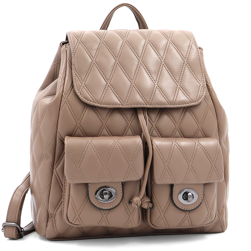 2 az 1-ben - Kapitonált hátizsák és táska Dariya - világosbarna