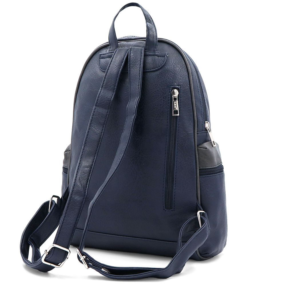 Női hátizsák sok zsebbel – sötétkék